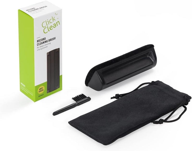 CLICK CLEAN Vinyl Record Cleaner Kit, Anti-Static, Includes Ultra-Soft Velvet Brush & Small Microfiber Brush, Drawstring Storage Pouch - Image 2